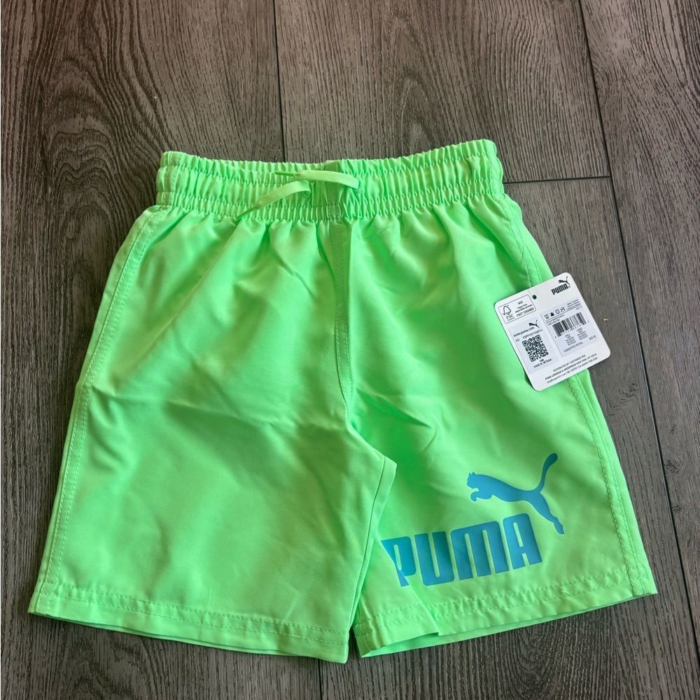 Puma Neon Green boys swim Shorts